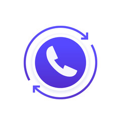 Poster - request call, callback icon with a phone, vector design