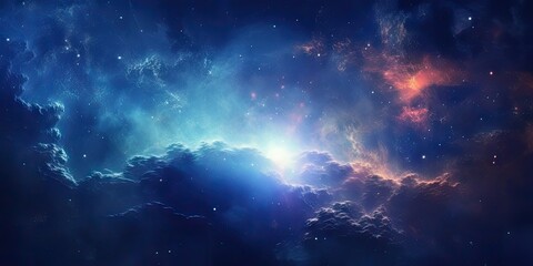 Wall Mural - blue space background with light and pattern. abstract art concept wallpaper. generative ai illustra