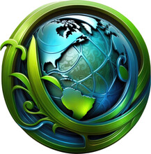 Environment Themed Earth Globe Icon Isolated On A White Background As Transparent PNG, Generative AI