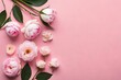 bouquet of pink roses Add a pop of color to your project with this stunning floral background. Featuring vibrant flowers in full bloom, this photo will brighten up any design. 