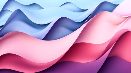 Wall Mural - The modern wallpaper with paper waves was given an abstract background. - generative ai