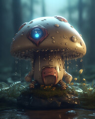 Poster - Robot mushroom Generative AI