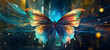 Large stunningly beautiful fairy wings fantasy abstract. Generative AI