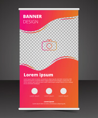 corporate roll up banner graphic resource for business events, functions, seminars, advertising, and