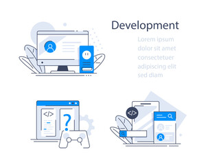 Wall Mural - web development, optimization, user experience, user interface in e-commerce. website layout element
