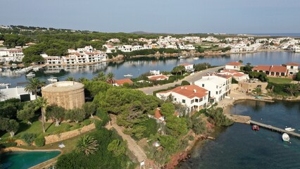 Wall Mural - Espagne, survol de l'île de Minorque, le port naturel d'Addaia