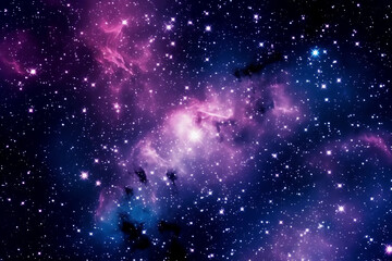 stars in a galaxy space in the style of violet and azure, lots of shiny stars, generative ai