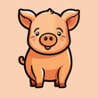 funny pig cute cartoon characters vector illustration eps 10