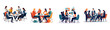 © feni - set template meeting office scene vector illustration