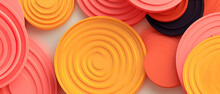 A Group Of Orange And Pink Circles On A White Background