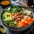 A_ olorful and nutritious poke bowl