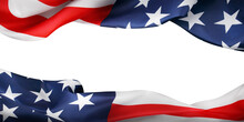US Flag With Cut Out Background