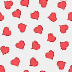 Wall Mural - Cute red hearts seamless texture pattern.Can be used for wallpaper, pattern fills, web page background, fabric, surface textures, wrapping paper, scrapbook.