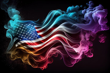 Wall Mural - abstract empty background with american flag. generative ai