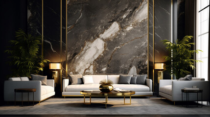 Wall Mural - living room in the night