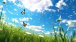 grass and butterflies