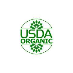 Poster - USDA organic certified stamp symbol no GMO icon isolated on white background