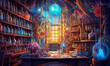 © Meadow - fantasievolles mittelalterliches Alchemistenlabor. generative KI