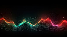 Technology Digital Wave Background Concept, Bright Color. Generative Ai