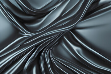 Black satin fabric silk background. Generative AI