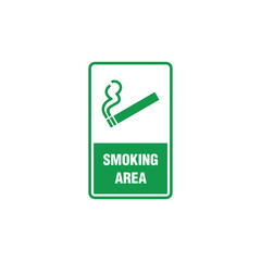 Wall Mural - Designated Smoking Area Sign Vector Template