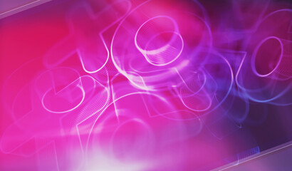 XOXO romantic love greeting and kiss symbol digital concept 3d illustration