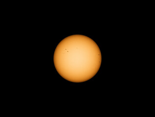 Wall Mural - closeup on the suns surface with sunspots on 13th of may 2023