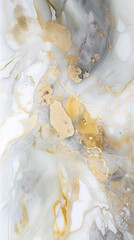 Poster - A close up of a marble surface with gold paint. Generative AI.