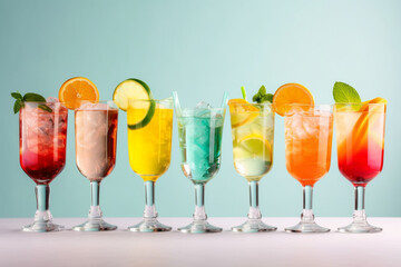 Wall Mural - Colorful cocktails