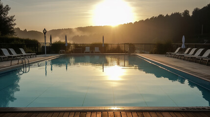 Wall Mural - outdoor pool early in the morning, swimming pool