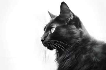 Sticker - Black cat on white background. Generative AI