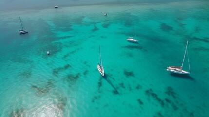 Wall Mural - sailboats sailing on a sea  