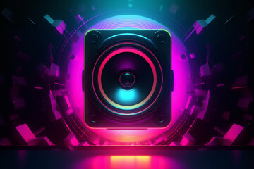 Wall Mural - giant subwoofer speaker music festival graphic