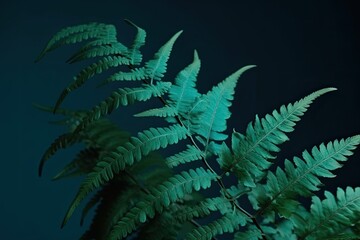 Canvas Print - lush green plant with vibrant leaves contrasting against a dark background Generative AI