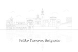 Fototapeta Miasto - Outline Skyline panorama of city of Veliko Tarnovo, Bulgaria - vector illustration