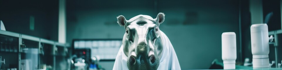 Sticker - A horse standing in a room with a sheet over it's head. Generative AI image.