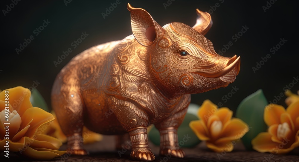 Rose golden aardvark or Orycteropus, burrowing, nocturnal mammal in ...