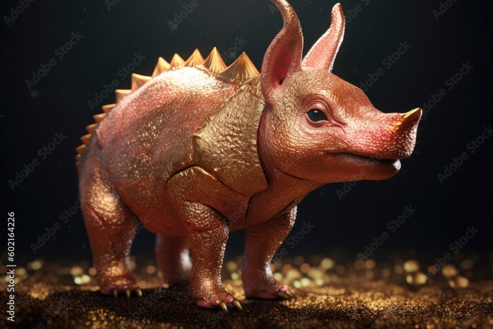 Pink aardvark or Orycteropus, burrowing, nocturnal mammal in Africa of ...