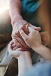 © Nola V/peopleimages.com - Senior man, woman and holding hands for support with care and empathy while together for closeup. Hand of elderly male and person for hope, trust and kindness or help with life insurance and health