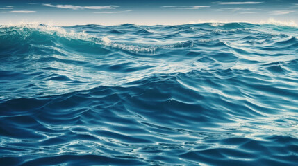  blue waves on the sea wallpaper background. Generative AI