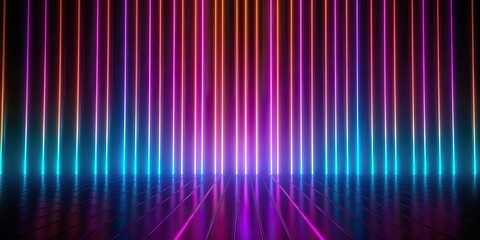 Wall Mural - vibrant technology neon colorful background, generative ai