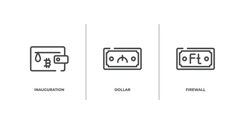 Wall Mural - marketing & seo outline icons set. thin line icons sheet included inauguration, dollar, firewall vector.