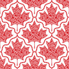 Wall Mural - Canadian Flag themed maple leaves pattern