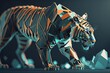 geometric tiger orange teal realistic High Detail. Glorious Generative AI.