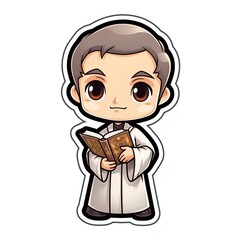 Sticker of a nice priest