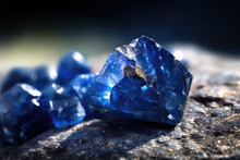 Blue Sapphire Close Up Raw Material Mineral Gemstone