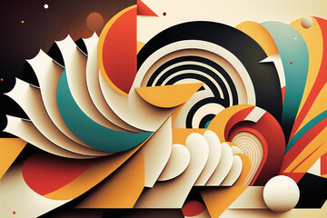 funky art in abstract geometric shape