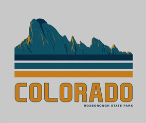 Wall Mural - mountain outdoor logo emblem, adventure retro vintage logo, colorado mountain graphic print design