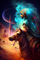 Wall Mural - Arabian night drawing	