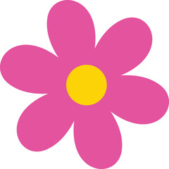 Simple minimal pink flower icon for kid children's book design element vector